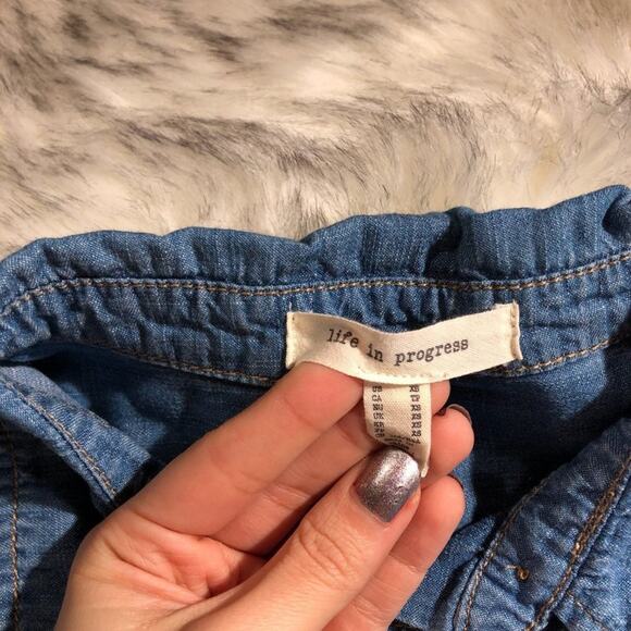 Life In Progress Blue & White Sleeveless Dip Tie Dyed Ombre Boho Top - Picture 4 of 6